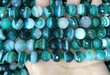 CAA5243 15.5 inches 10mm faceted round banded agate beads