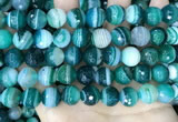 CAA5244 15.5 inches 12mm faceted round banded agate beads