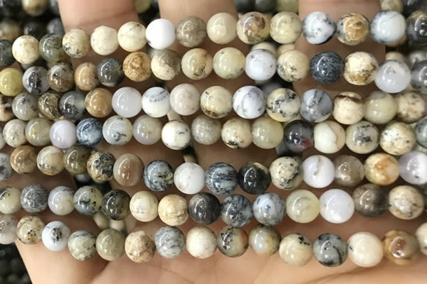 CAA5256 15.5 inches 6mm round dendrite agate beads wholesale