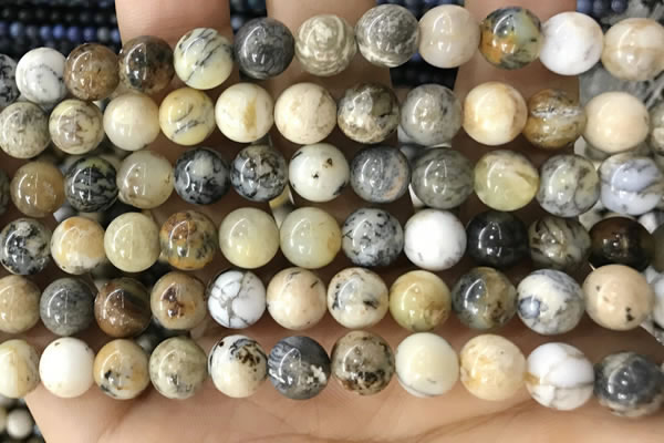 CAA5258 15.5 inches 10mm round dendrite agate beads wholesale