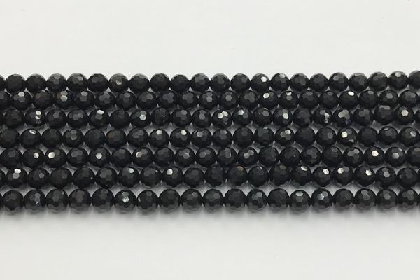 CAA5337 15.5 inches 6mm faceted round black onyx beads wholesale