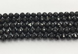 CAA5339 15.5 inches 10mm faceted round black onyx beads wholesale