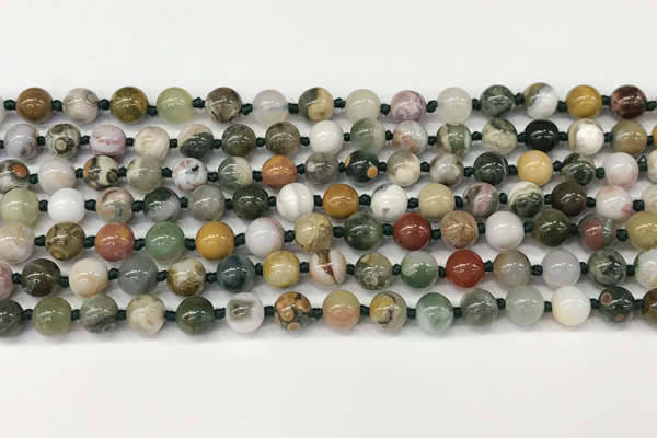 CAA5340 15.5 inches 6mm round ocean agate gemstone beads