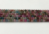 CAA5435 15.5 inches 6*8mm faceted rondelle agate gemstone beads