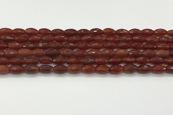 CAA5459 15.5 inches 8*12mm faceted rice agate beads