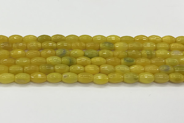 CAA5468 15.5 inches 8*12mm faceted rice agate beads