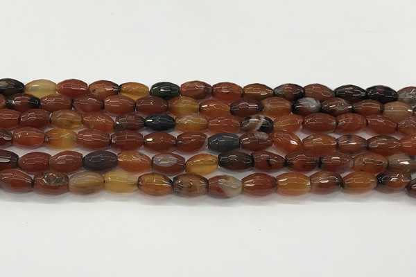 CAA5470 15.5 inches 8*12mm faceted rice agate beads