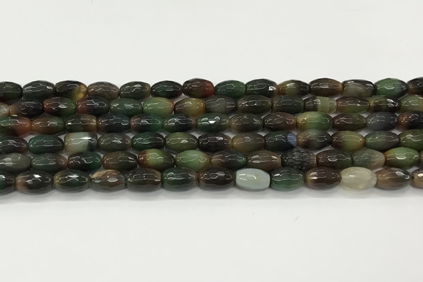 CAA5473 15.5 inches 8*12mm faceted rice agate beads