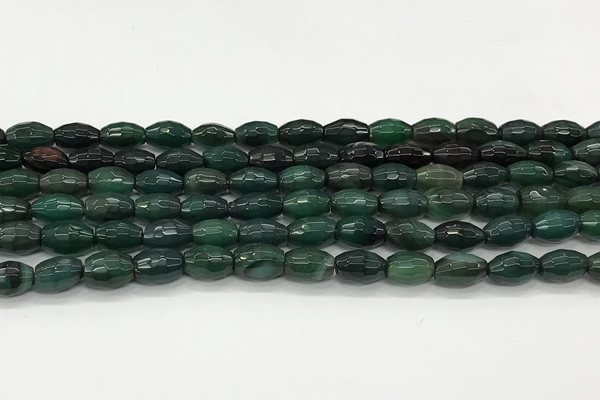 CAA5475 15.5 inches 8*12mm faceted rice agate beads