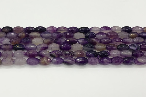 CAA5476 15.5 inches 8*12mm faceted rice agate beads