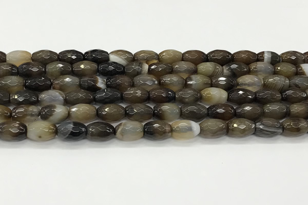 CAA5478 15.5 inches 8*12mm faceted rice agate beads