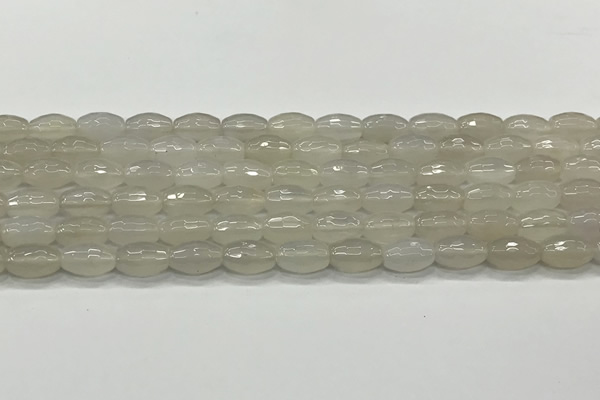 CAA5480 15.5 inches 8*12mm faceted rice agate beads