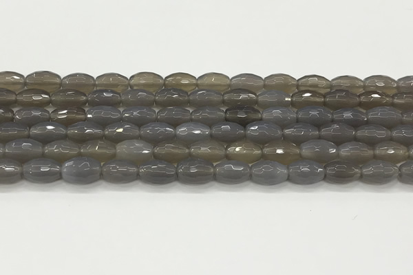 CAA5482 15.5 inches 8*12mm faceted rice agate beads