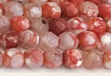 CAA5500 15 inches 6mm faceted round fire crackle agate beads