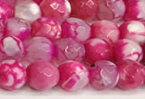 CAA5501 15 inches 6mm faceted round fire crackle agate beads