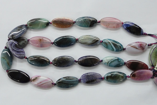 CAA551 15.5 inches 15*30mm oval dyed madagascar agate beads