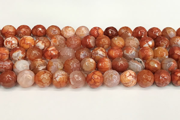 CAA5520 15 inches 10mm faceted round fire crackle agate beads