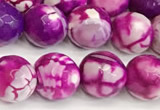 CAA5523 15 inches 10mm faceted round fire crackle agate beads