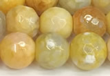 CAA5525 15 inches 10mm faceted round fire crackle agate beads