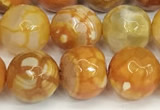 CAA5526 15 inches 10mm faceted round fire crackle agate beads