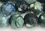 CAA5529 15 inches 10mm faceted round fire crackle agate beads