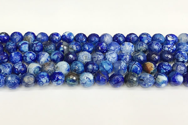 CAA5530 15 inches 10mm faceted round fire crackle agate beads