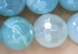 CAA5555 15 inches 8mm faceted round AB-color banded agate beads