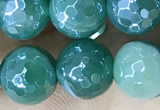 CAA5579 15 inches 8mm faceted round AB-color banded agate beads