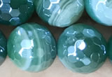 CAA5580 15 inches 10mm faceted round AB-color banded agate beads