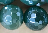 CAA5581 15 inches 12mm faceted round AB-color banded agate beads