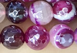 CAA5586 15 inches 6mm faceted round AB-color banded agate beads