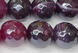 CAA5601 15 inches 8mm faceted round AB-color banded agate beads