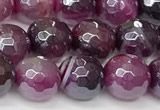 CAA5602 15 inches 10mm faceted round AB-color banded agate beads