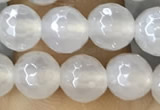 CAA5625 15 inches 6mm faceted round AB-color white agate beads