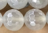 CAA5627 15 inches 10mm faceted round AB-color white agate beads