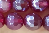 CAA5661 15 inches 8mm faceted round AB-color red agate beads