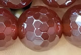 CAA5664 15 inches 12mm faceted round AB-color red agate beads