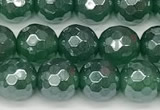 CAA5685 15 inches 6mm faceted round AB-color green agate beads