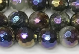 CAA5691 15 inches 8mm faceted round AB-color Indian agate beads