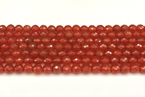 CAA5740 15 inches 6mm faceted round red agate beads