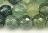 CAA5745 15 inches 6mm faceted round moss agate beads