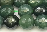 CAA5746 15 inches 8mm faceted round moss agate beads