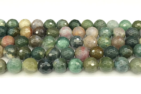 CAA5753 15 inches 12mm faceted round Indian agate beads