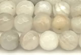 CAA5765 15 inches 6mm faceted round white crazy lace agate beads