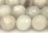 CAA5766 15 inches 8mm faceted round white crazy lace agate beads