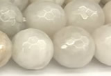 CAA5768 15 inches 12mm faceted round white crazy lace agate beads