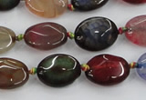 CAA577 15.5 inches 12*16mm faceted oval dragon veins agate beads