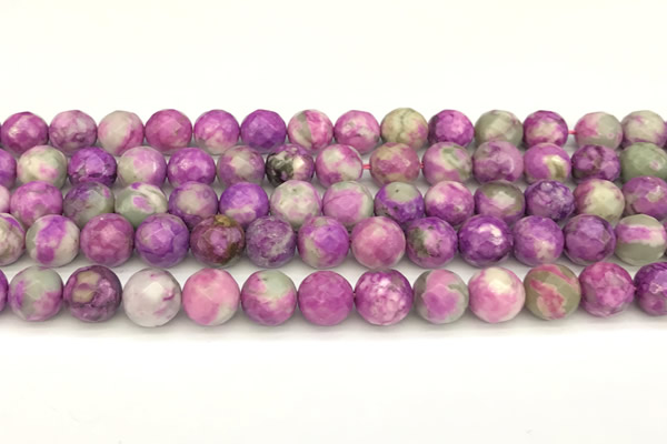 CAA5771 15 inches 8mm faceted round colorfull crazy lace agate beads