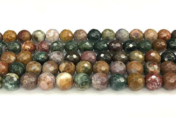 CAA5776 15 inches 8mm faceted round ocean agate beads