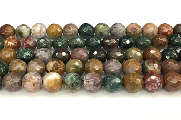 CAA5777 15 inches 10mm faceted round ocean agate beads